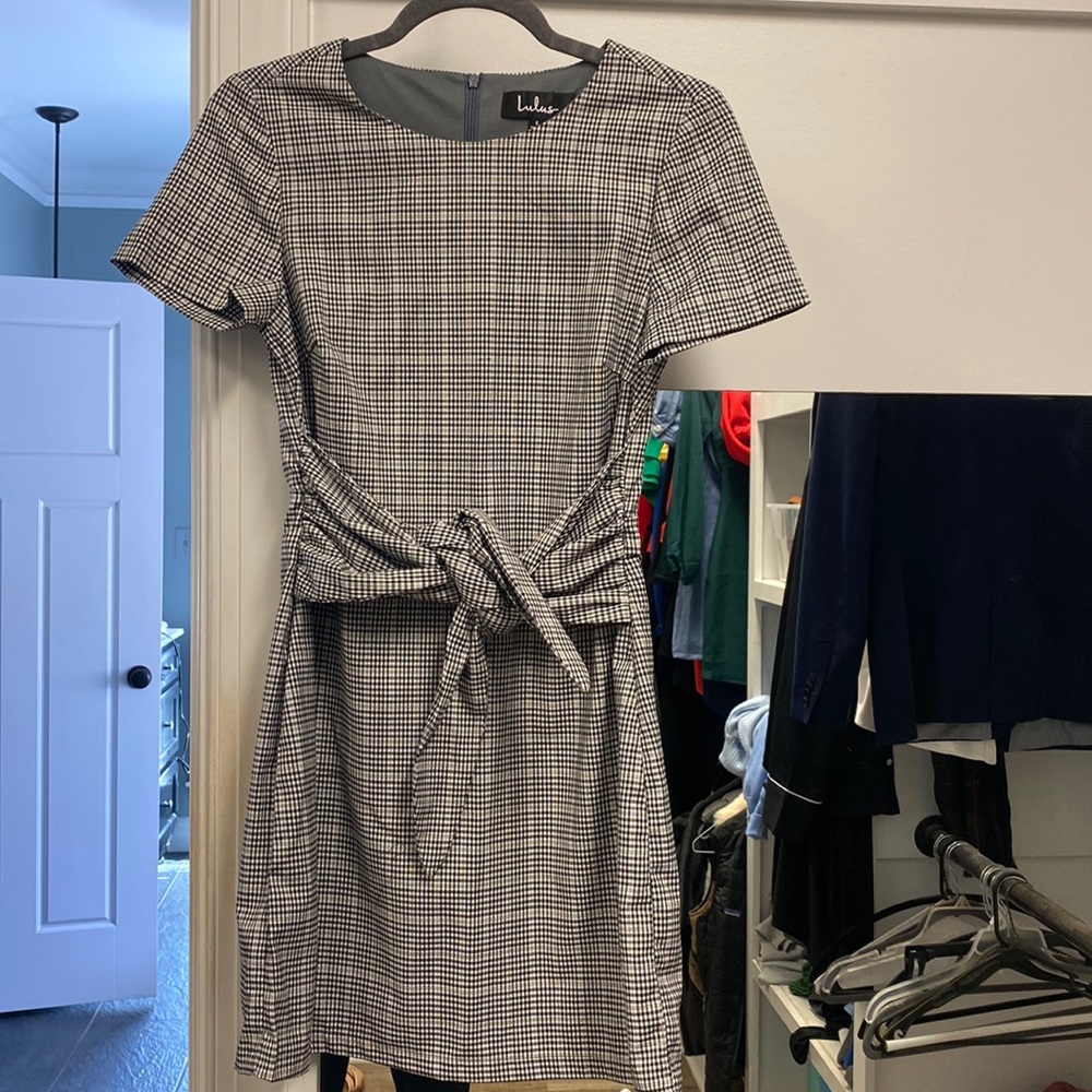 Black white checkered dress